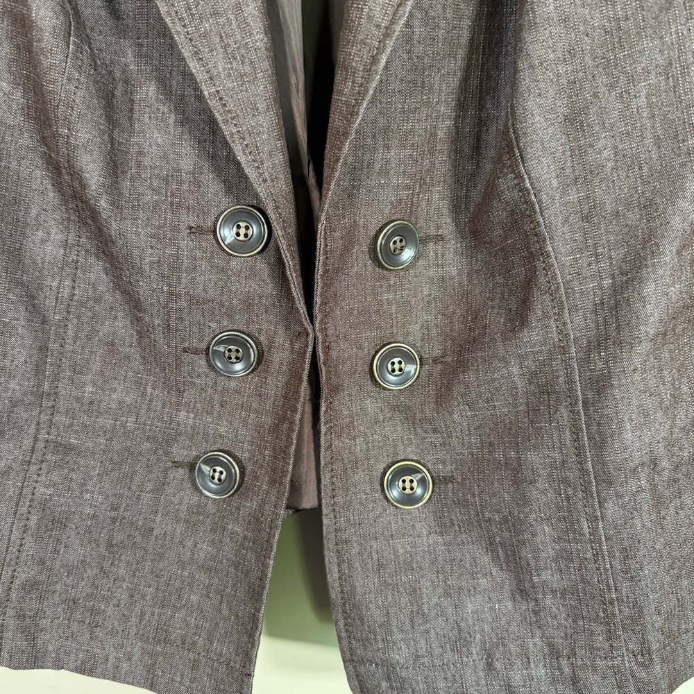 Dress Barn Open Front 3/4 Sleeve Crop Blazer Jacket Brown size 2X - Picture 5 of 8